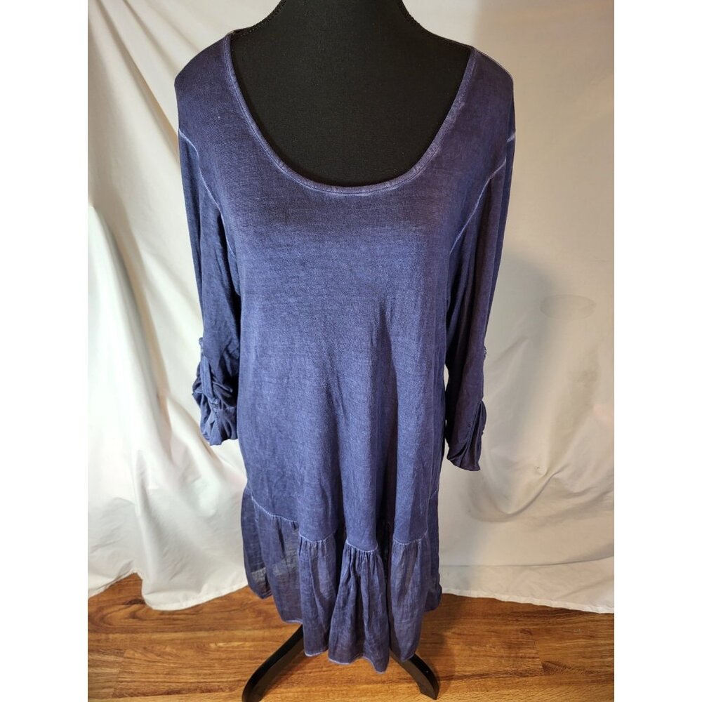 Cherishh Blue Size S? Roll‎ Tab Tunic Top Blue